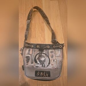 Chic Anekke Graphic Shoulder Bag - Black and Gray